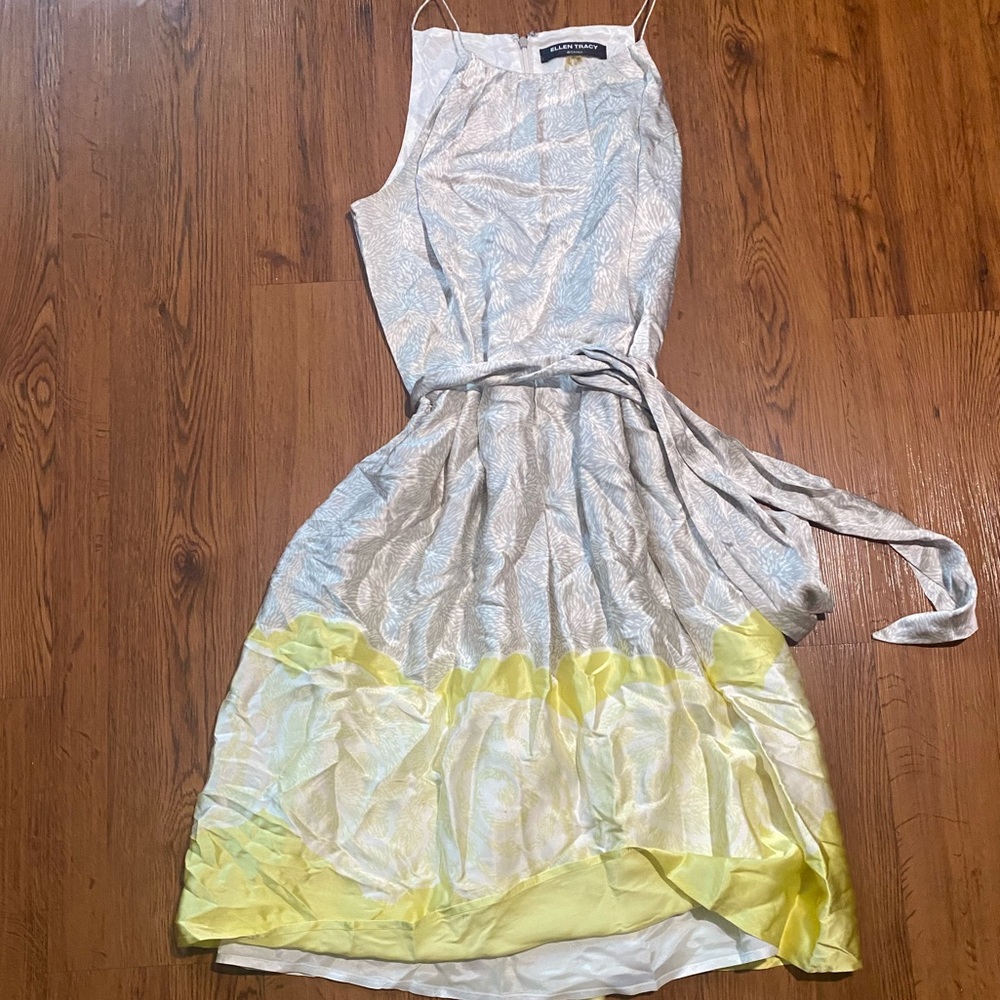satin floral print dress